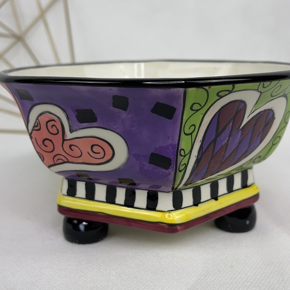 Hand Painted Multi Colored Heart Dish - Picture 5 of 10